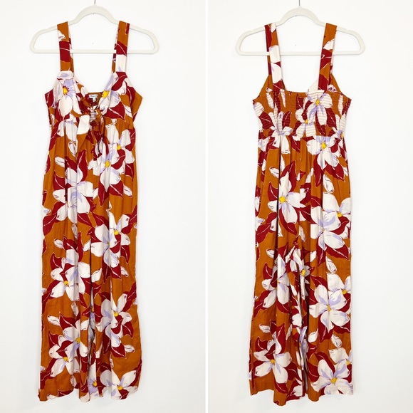 Madewell Island Magnolias Tie-Front Cover-Up Jumpsuit L - Picture 7 of 10